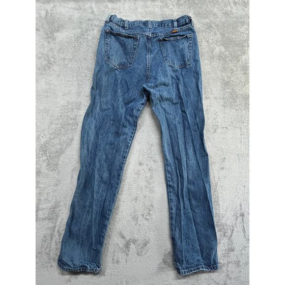 Vintage Rustler Jeans Mens 36x36 Blue Denim Straight Fit Western Rodeo‎ Ranch - Picture 2 of 9